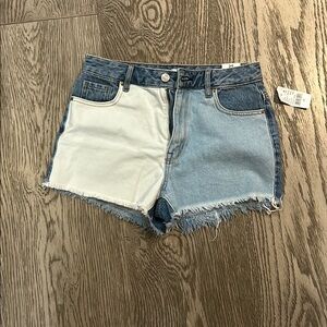 Pacsun high rise festival multicolored jean shorts